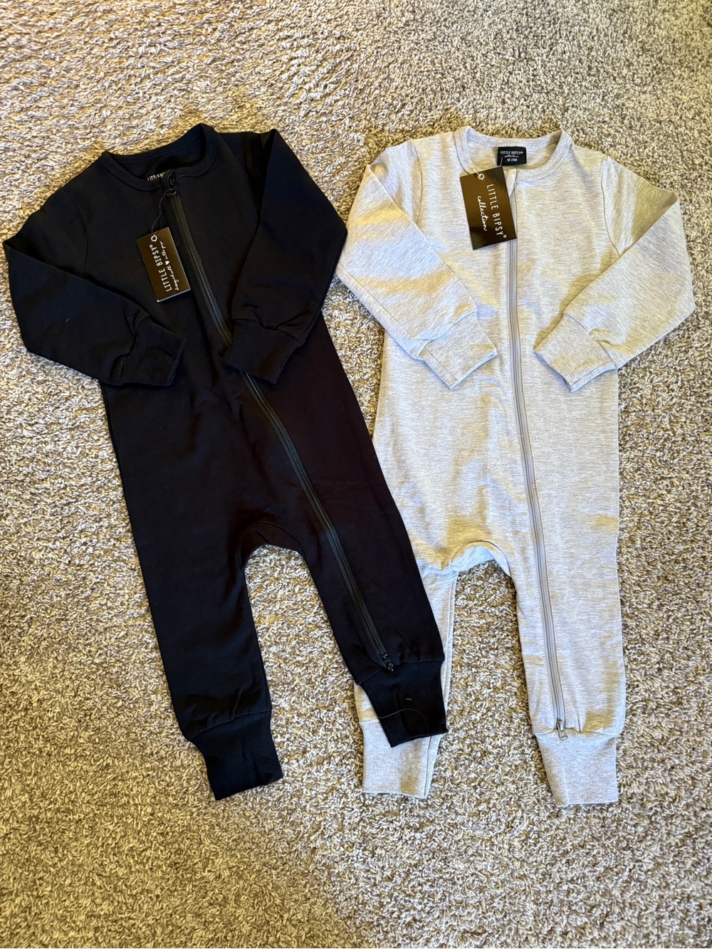 NWT Little Bipsy 18-24 Zip Rompers